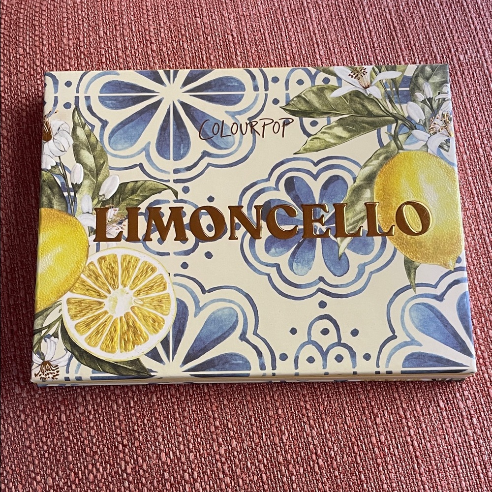 ColourPop Limoncello Palette — Lemon Yellow & Blue Tile Design